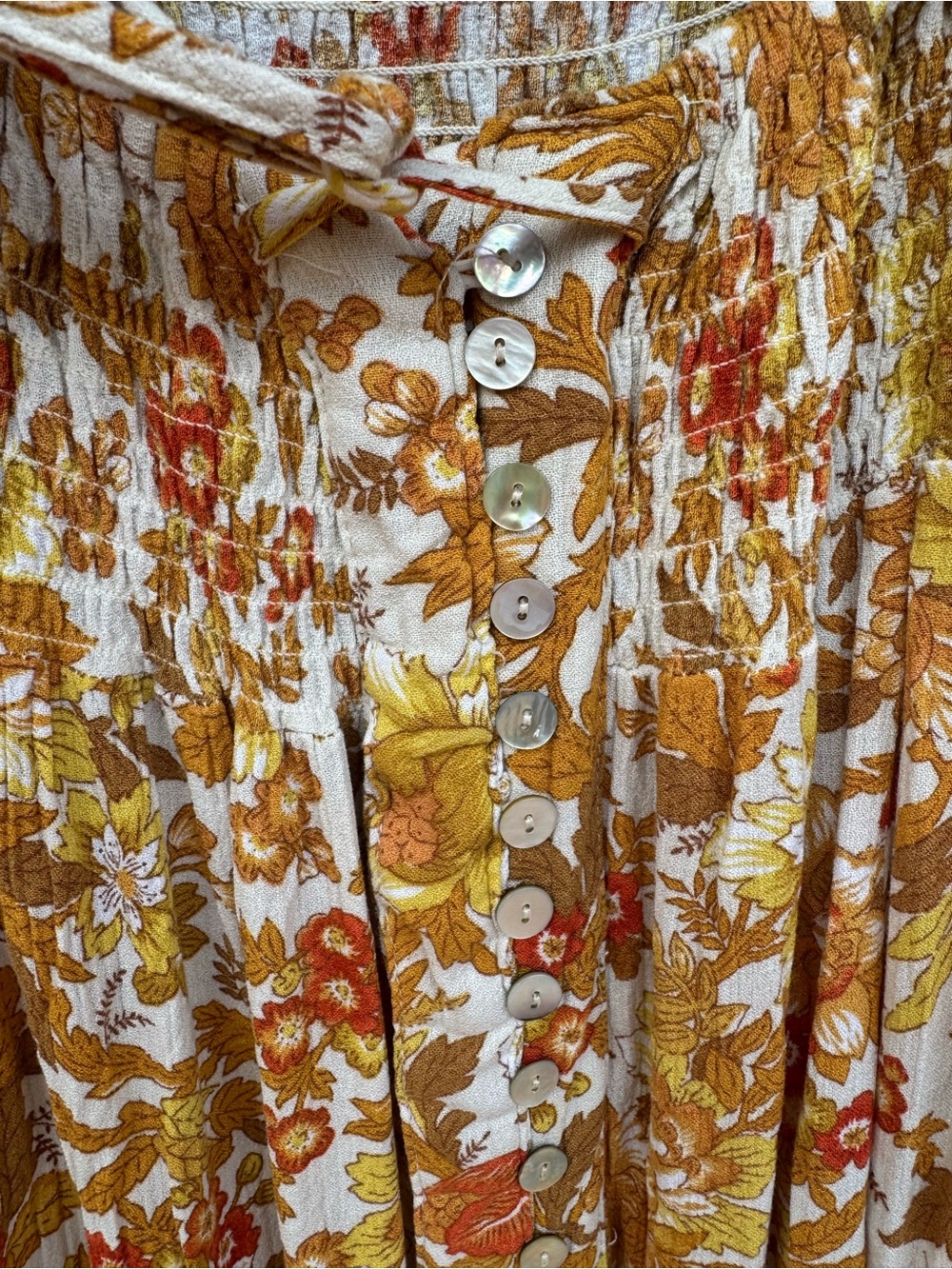 Gypsy Rachel Zoe Floral Button-Front Maxi Skirt Medium boho - Picture 8 of 15
